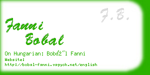 fanni bobal business card